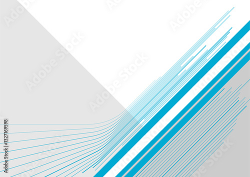 Concept minimal geometric design with abstract blue lines and stripes. Vector brochure, template background
