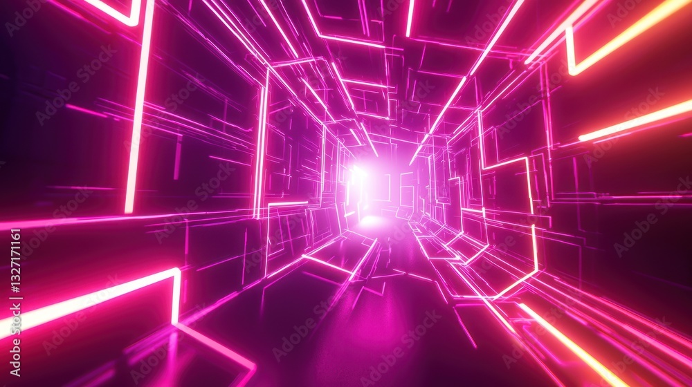 Neon Lights Tunnel: A Futuristic Digital Journey Neon Lights Tunnel: A Futuristic Digital Journey
