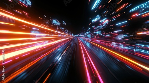 Neon Nightscape  A High-Speed Journey Through a City of Lights