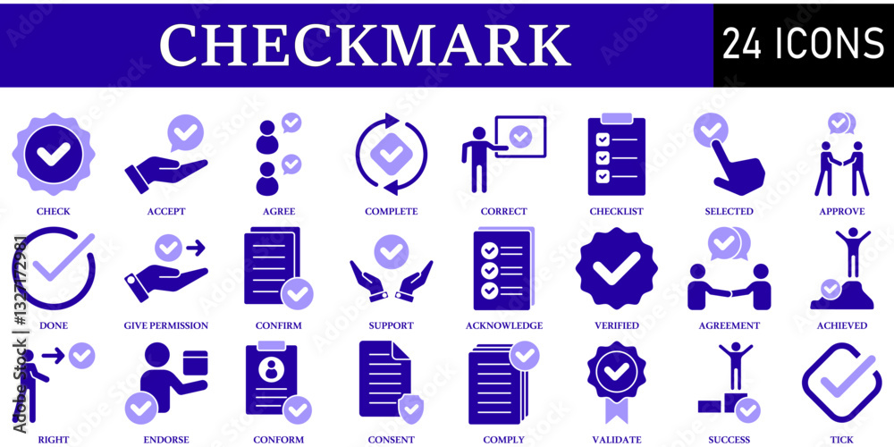 Set of Checkmark Icons or symbols Vector fully editable file. Set of Checkmark Icons or symbols Vector fully editable file.