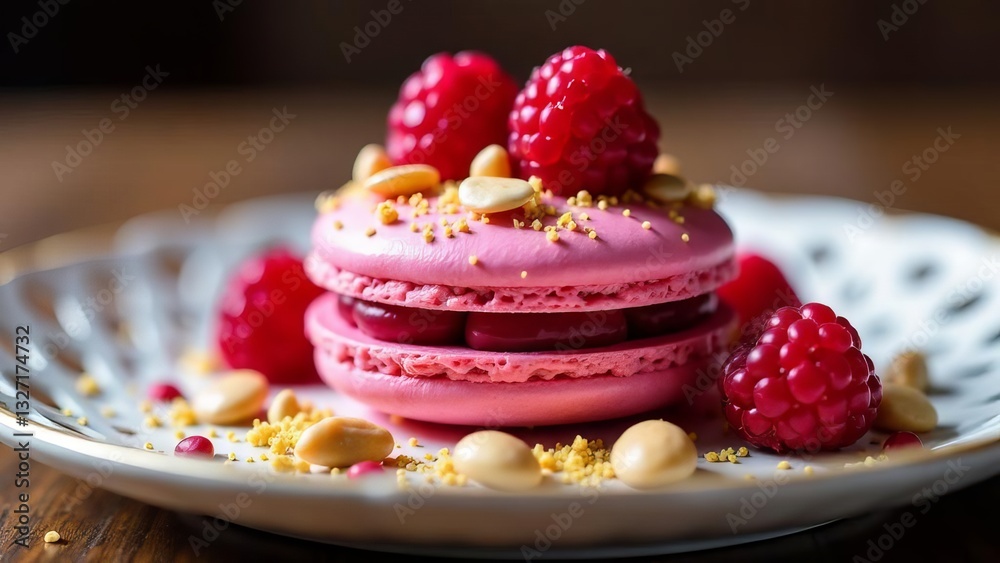 Macaroons cake of different colors with different berries, macaroons cake series. Macaroons cake of different colors with different berries, macaroons cake series.