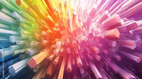 Eyecatching 3D render of a multicolor spectrum featuring a mesmerizing blend of vibrant hues