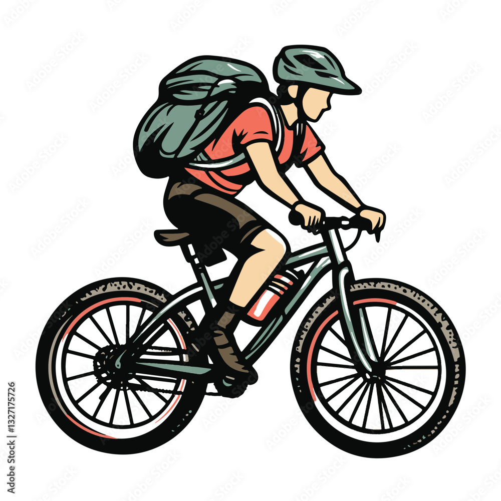 Naklejka premium man riding a bike