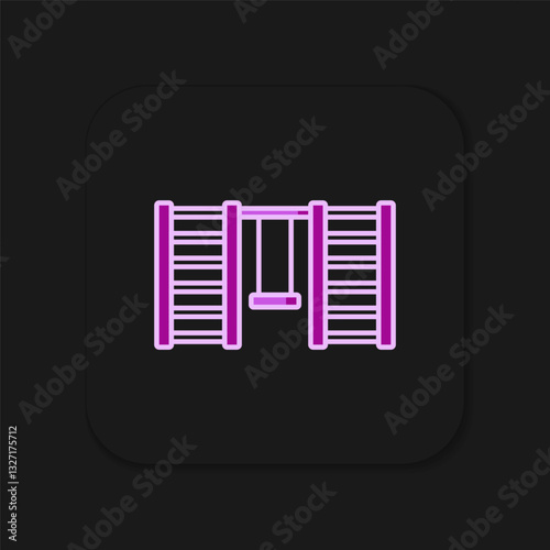 Filled outline Wooden Swedish wall icon isolated on black background. Swedish stairs. Flat filled outline style with shadow. Vector