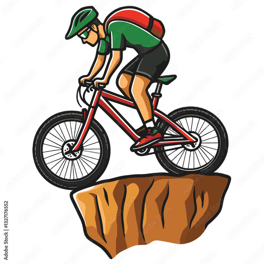 Fototapeta premium man riding a bike