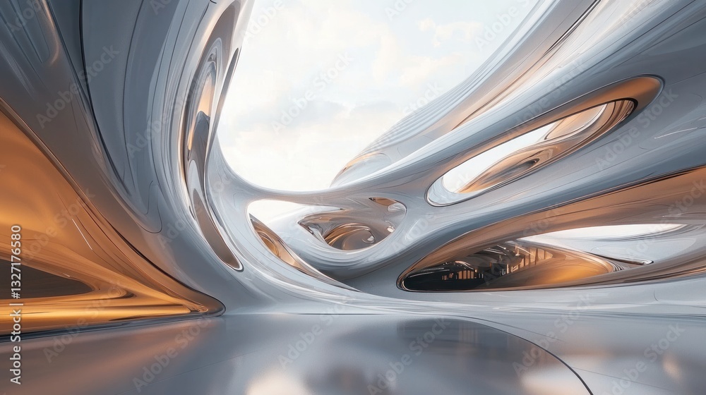 Abstract Architectural Design: Futuristic Interior Space Abstract Architectural Design: Futuristic Interior Space