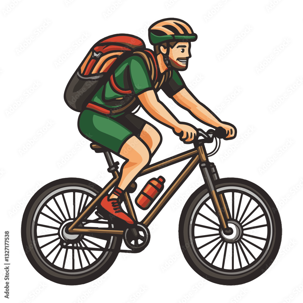 Naklejka premium man riding a bike