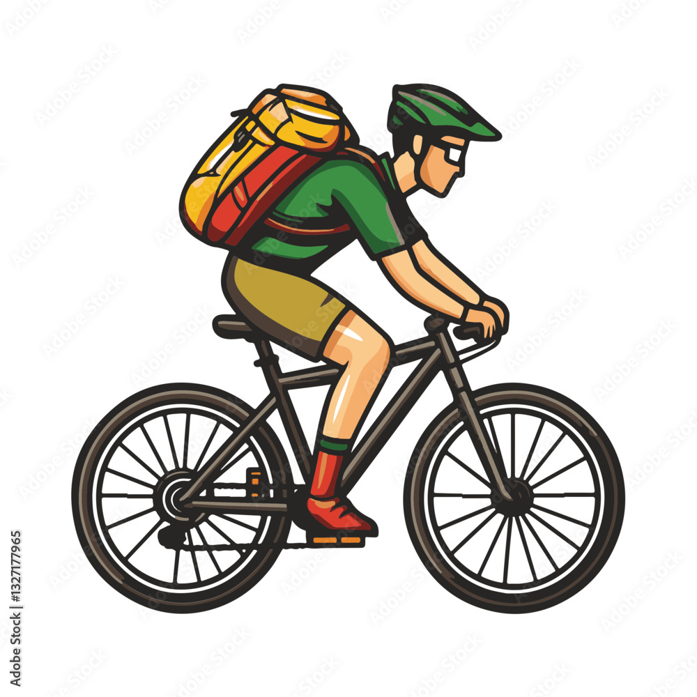 Fototapeta premium man riding a bike