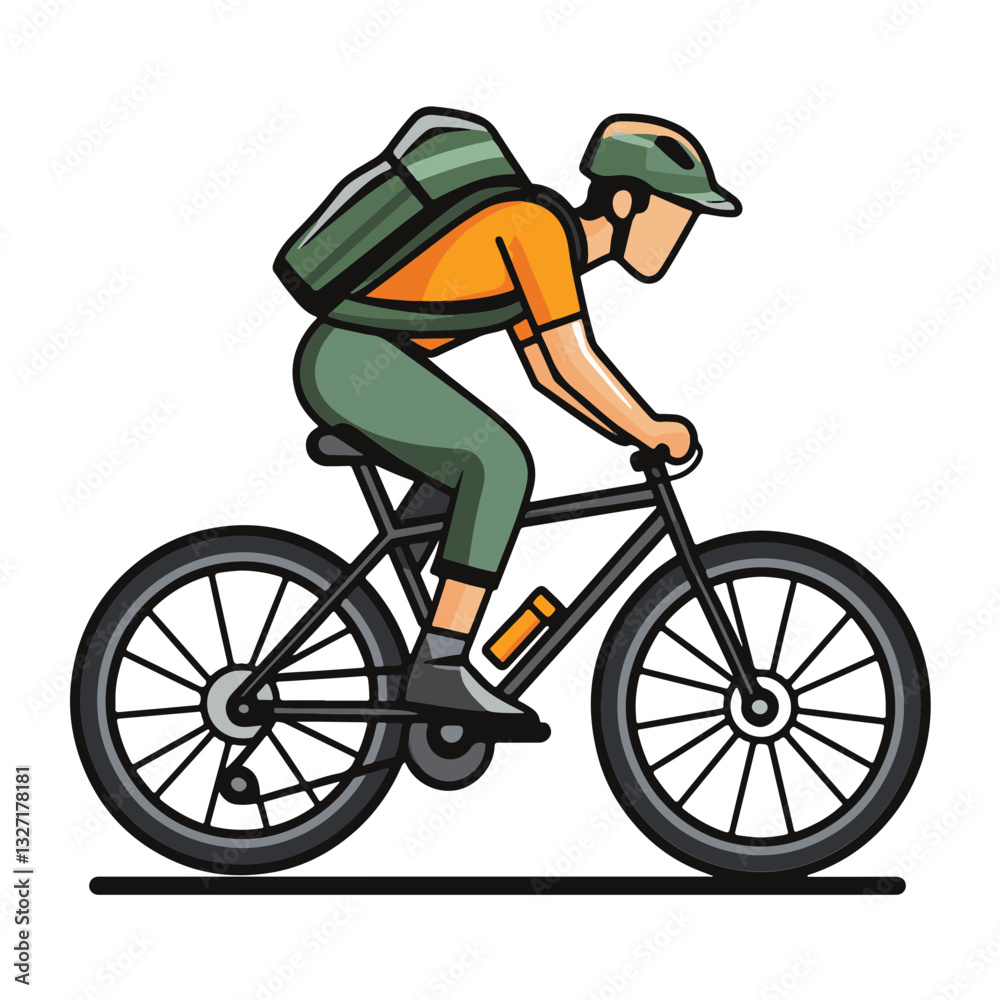 Fototapeta premium man riding a bike