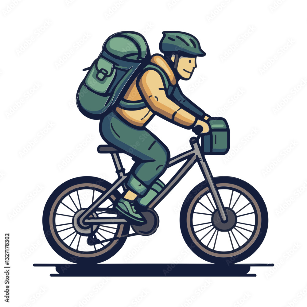 Fototapeta premium man riding a bike