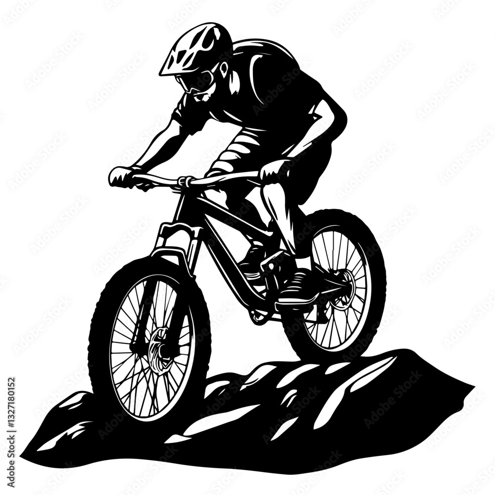 Naklejka premium man riding a bike