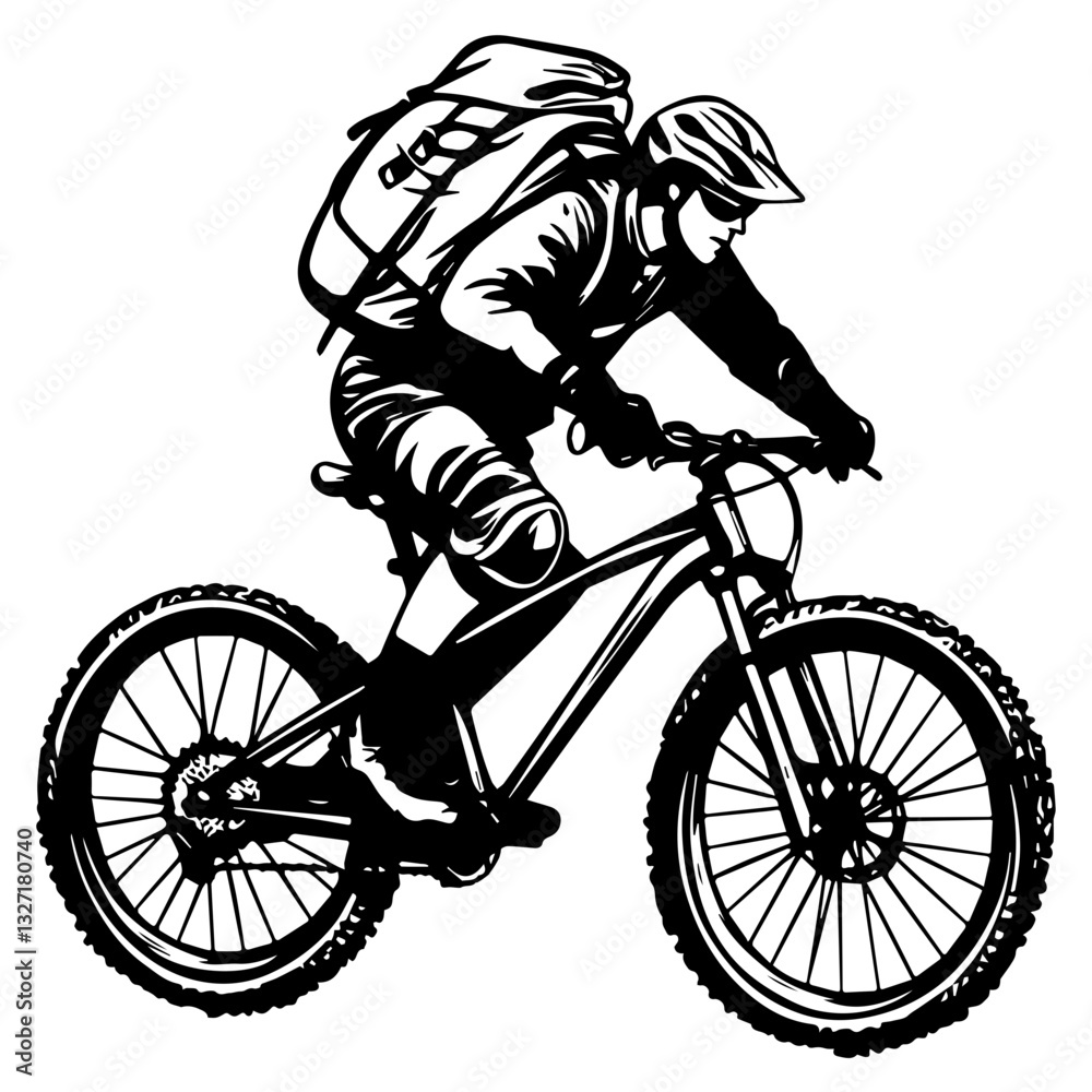 Naklejka premium man riding a bike