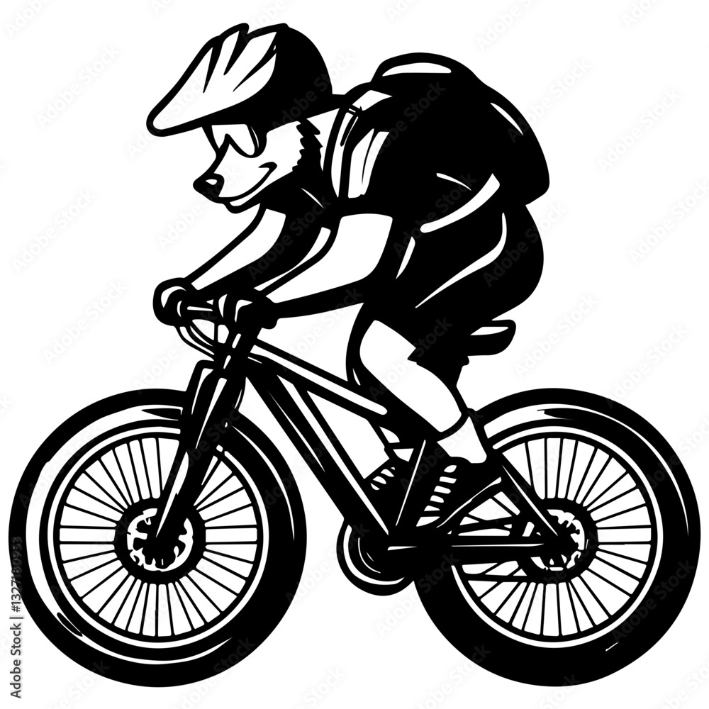 Naklejka premium man riding a bike