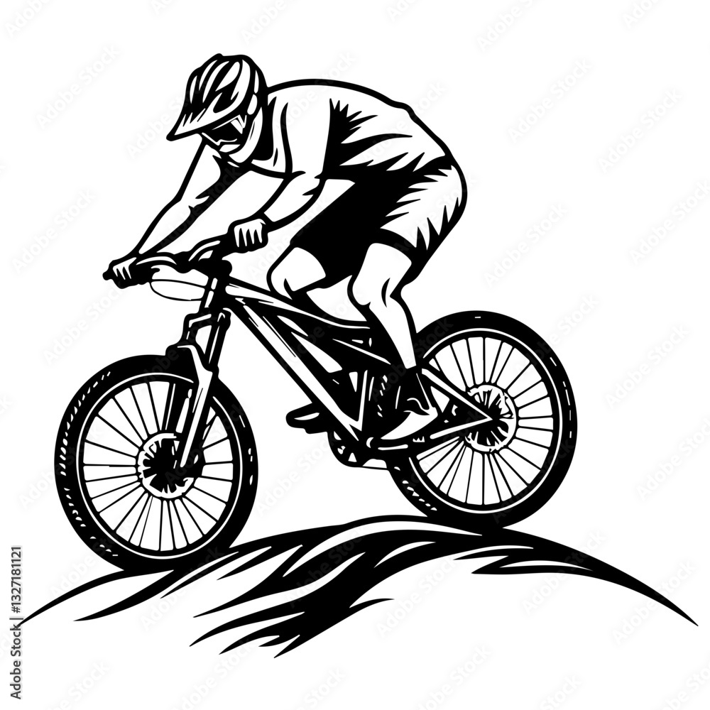 Naklejka premium man riding a bike