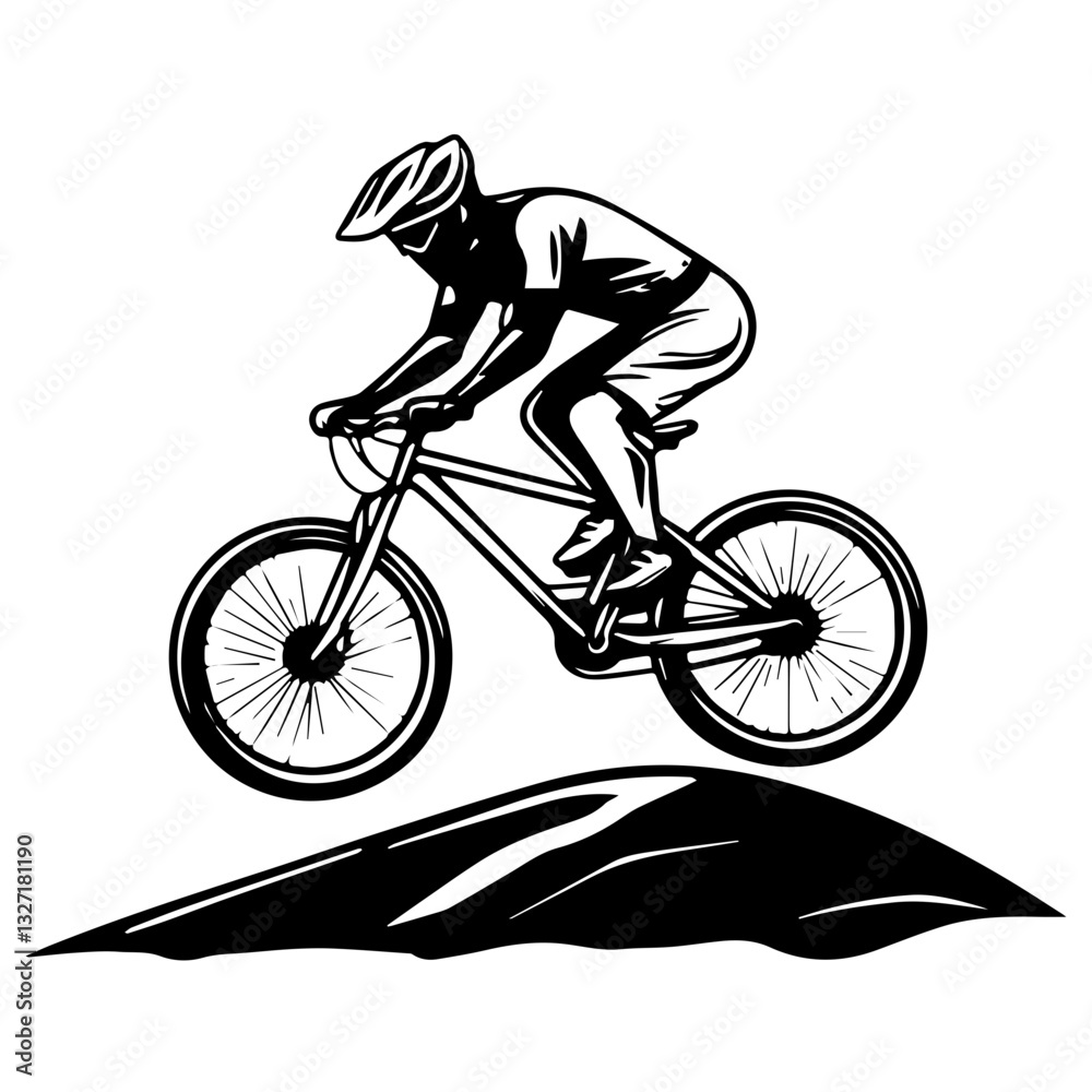 Naklejka premium man riding a bike