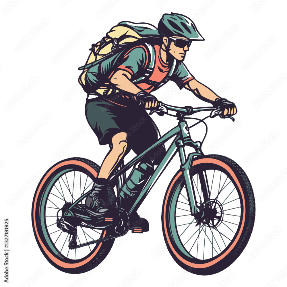 Obraz premium man riding a bike