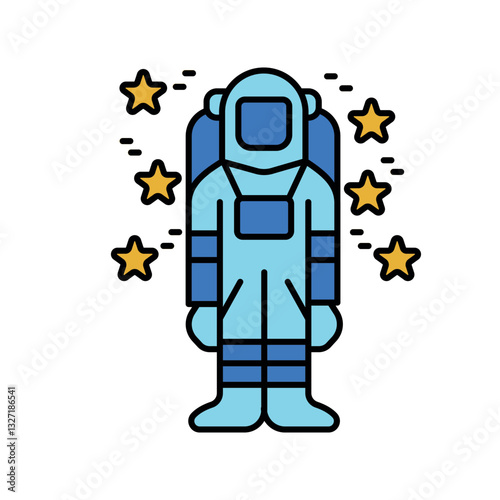 cosmonaut color flat icon.