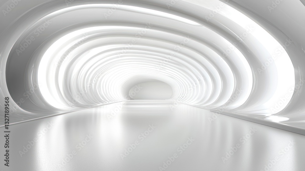 Fototapeta premium Abstract White Tunnel: A Futuristic Architectural Design