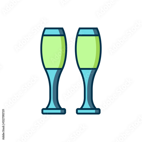 Filled outline Bowling pin icon isolated on white background. Juggling clubs, circus skittles. Flat filled outline style with shadow. Vector
