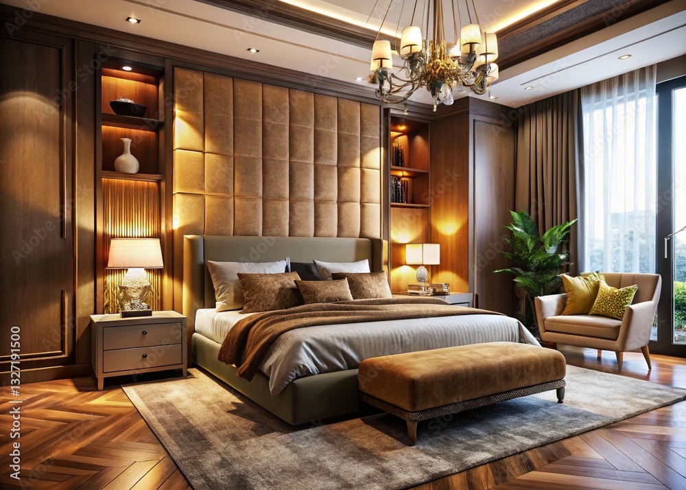 Modern Luxurious Bedroom Interior Design: Warm Tones & High-End Decor Modern Luxurious Bedroom Interior Design: Warm Tones & High-End Decor