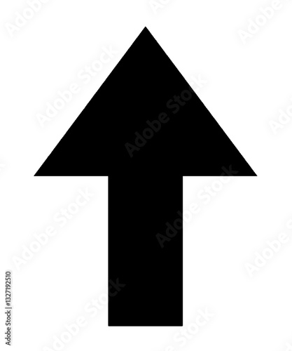black arrow up isolated transparent background
