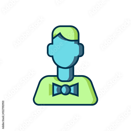 Filled outline Casino dealer icon isolated on white background. Casino croupier. Flat filled outline style with shadow. Vector