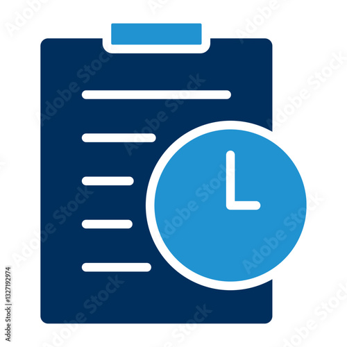 Waiting List Blue Color Icon