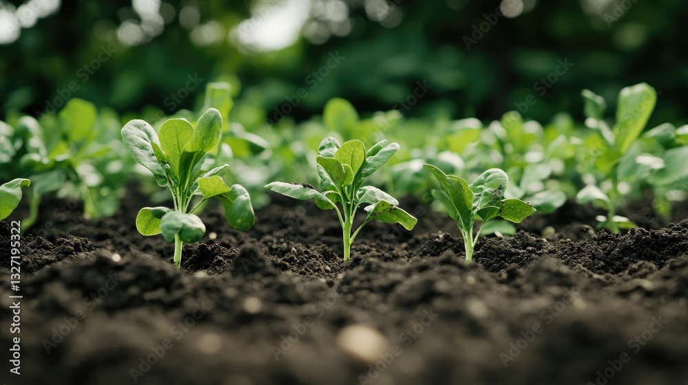 Close-up of soil microbes enhancing plant growth in an organically maintained farm. Close-up of soil microbes enhancing plant growth in an organically maintained farm.
