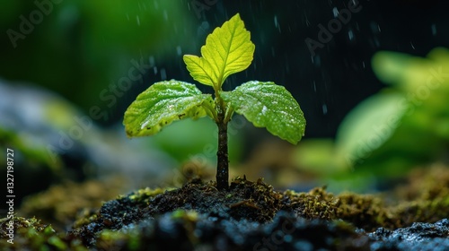 green sprout growing from the ground