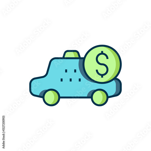 Filled outline Taximeter device icon isolated on white background. Measurement appliance for passenger fare in taxi car. Flat filled outline style with shadow. Vector