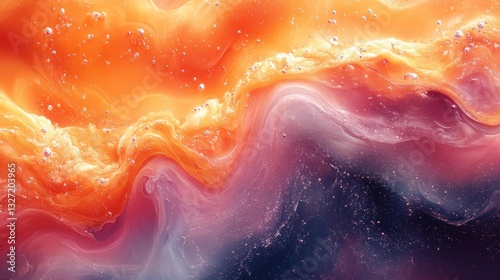 Abstract Melting Metallic Textures Blending with Food Mashup Elements. Generative AI