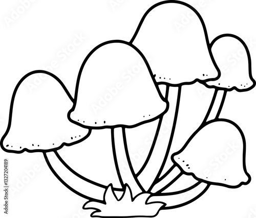 mushroom cartoon doodle