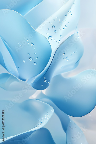 Blue abstract water drop petals background