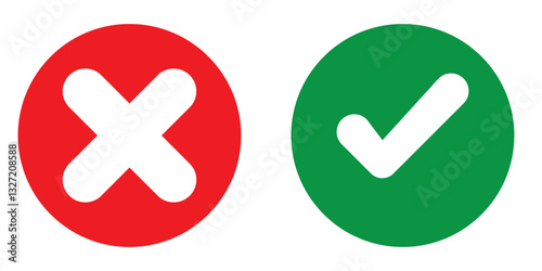 Check mark and cross mark icons