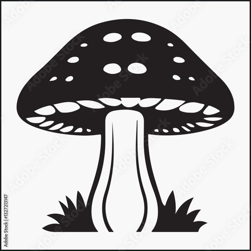 Porcini mushroom silhouette
