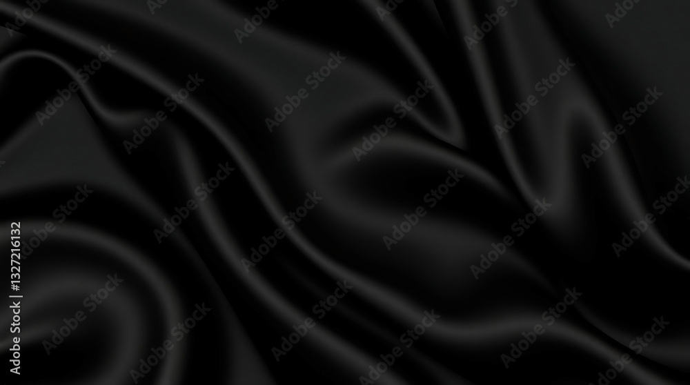 High-End Black Silk Fabric Texture Background for Fashion and Luxury Branding High-End Black Silk Fabric Texture Background for Fashion and Luxury Branding