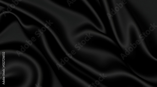 High-End Black Silk Fabric Texture Background for Fashion and Luxury Branding