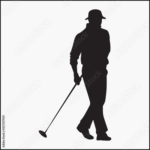 silhouettes of golf players vector