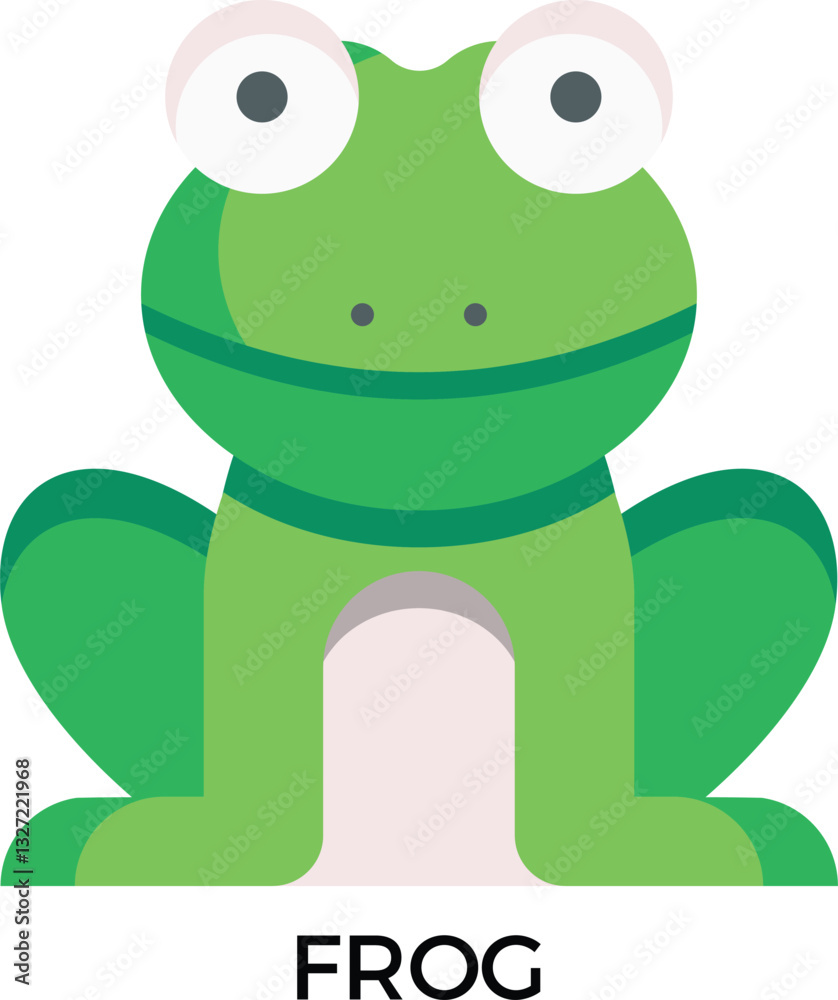 Fototapeta premium frog icon vector illustration flat color green