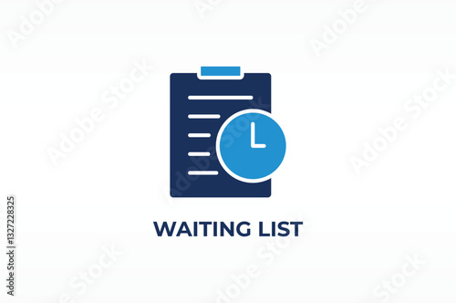 WAITING LIST vector, icon or logo sign isolated symbol illustration