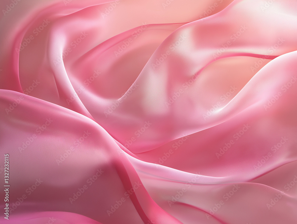 Fototapeta premium flowing pink fabric abstract background, designed with precision and elegance. The fabric appears to be a lightweight, translucent material.