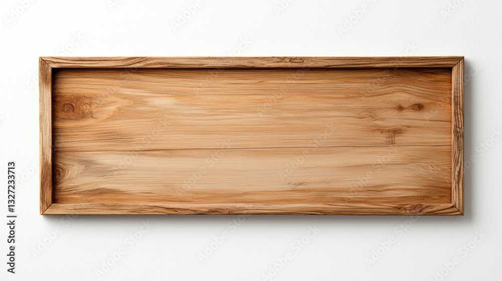 Natural wood frame with smooth surface, perfect for displaying art or photos Natural wood frame with smooth surface, perfect for displaying art or photos