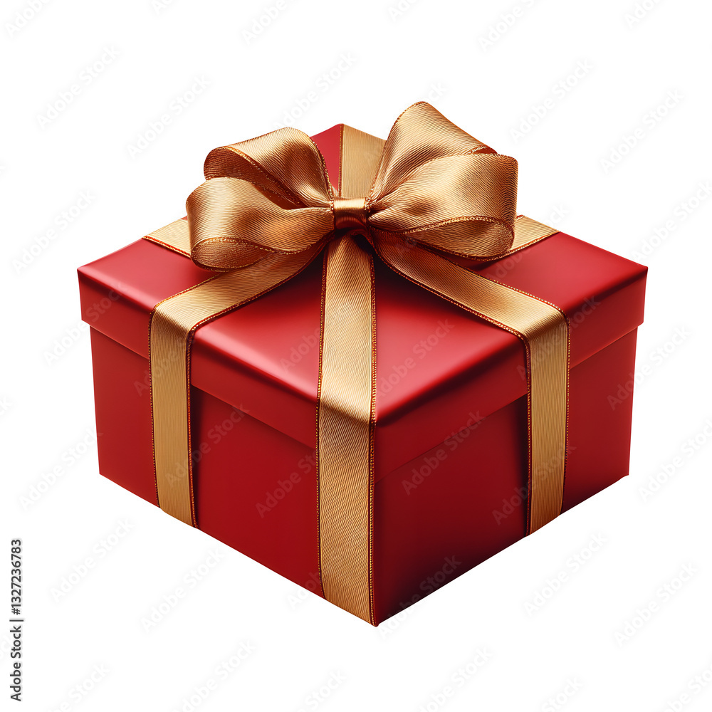 Gift Box with gold Ribbon and Bow isolated on transparent white background, clipping path, pen tool.
Gift Box with gold Ribbon and Bow isolated on transparent white background, clipping path, pen tool.