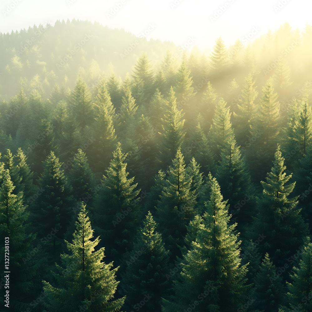 Fototapeta premium Breathtaking Pine Forest with Vivid Natural Light