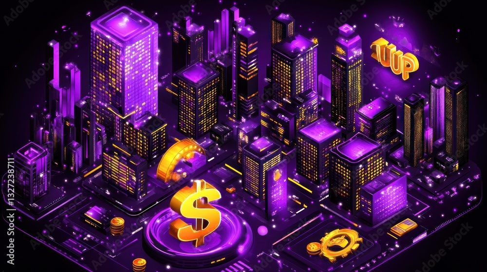Obraz premium Futuristic City of Finance