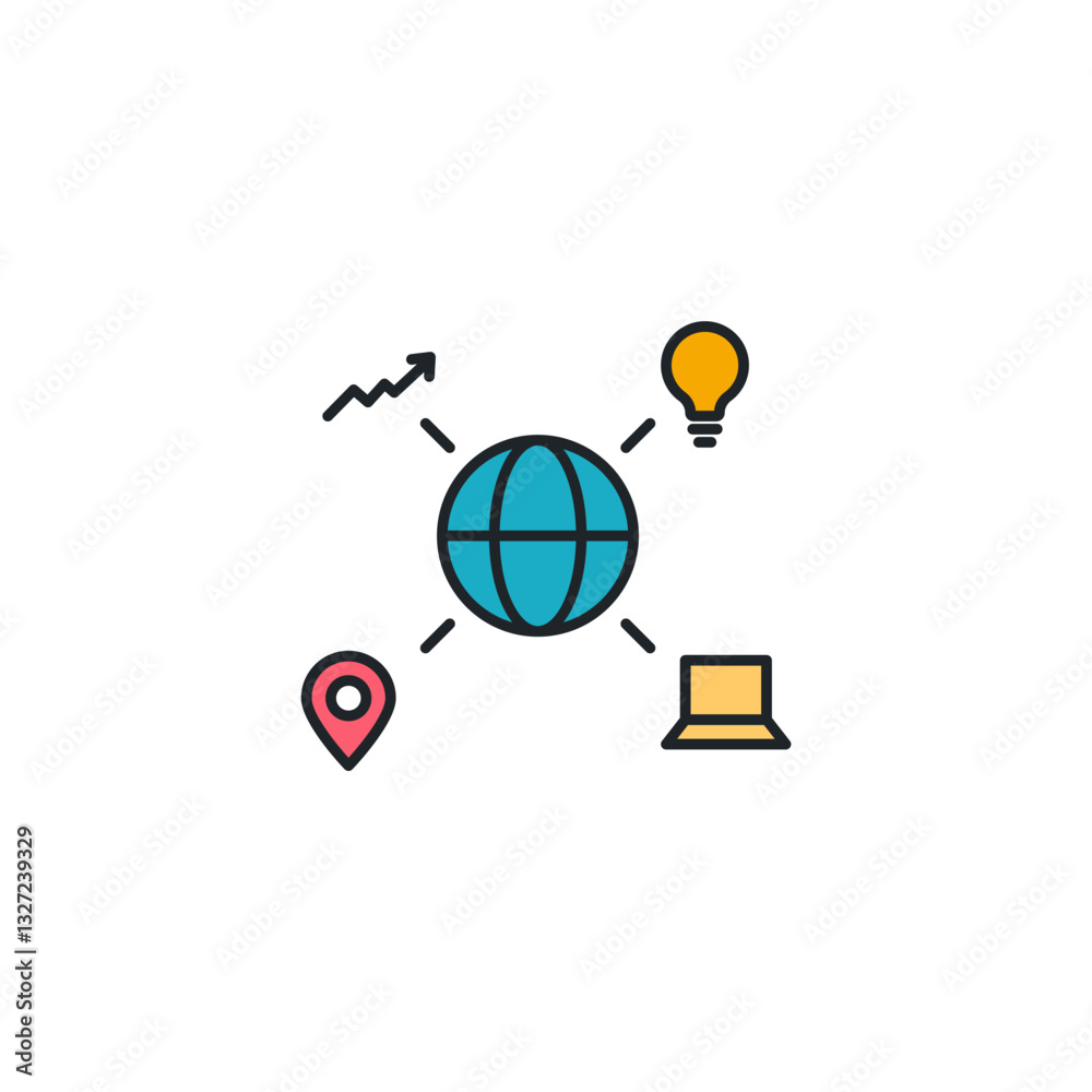 Network icon symbol vector illustration isolated on white background Network icon symbol vector illustration isolated on white background