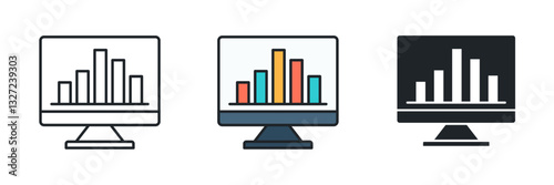 Marketing icons set, Included icons as Bullseye, Calendar, Funnel, Lightbulb and more symbols collection, logo isolated vector illustration