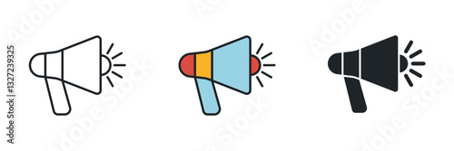 Megaphone icon symbol vector illustration isolated on white background