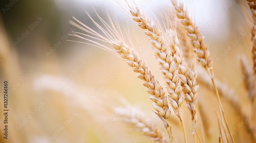 Closeup of Golden Wheat Ears in a Field Showing the Beauty of Agriculture and Nature : Generative AI Closeup of Golden Wheat Ears in a Field Showing the Beauty of Agriculture and Nature : Generative AI