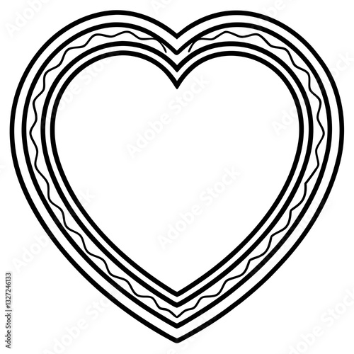 Stylish Heart Outline Frame Design